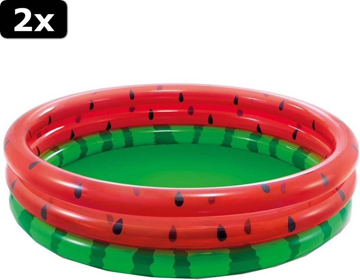 2x Intex 58448NP 3 Rings Watermeloen Zwembad 168x38 cm
