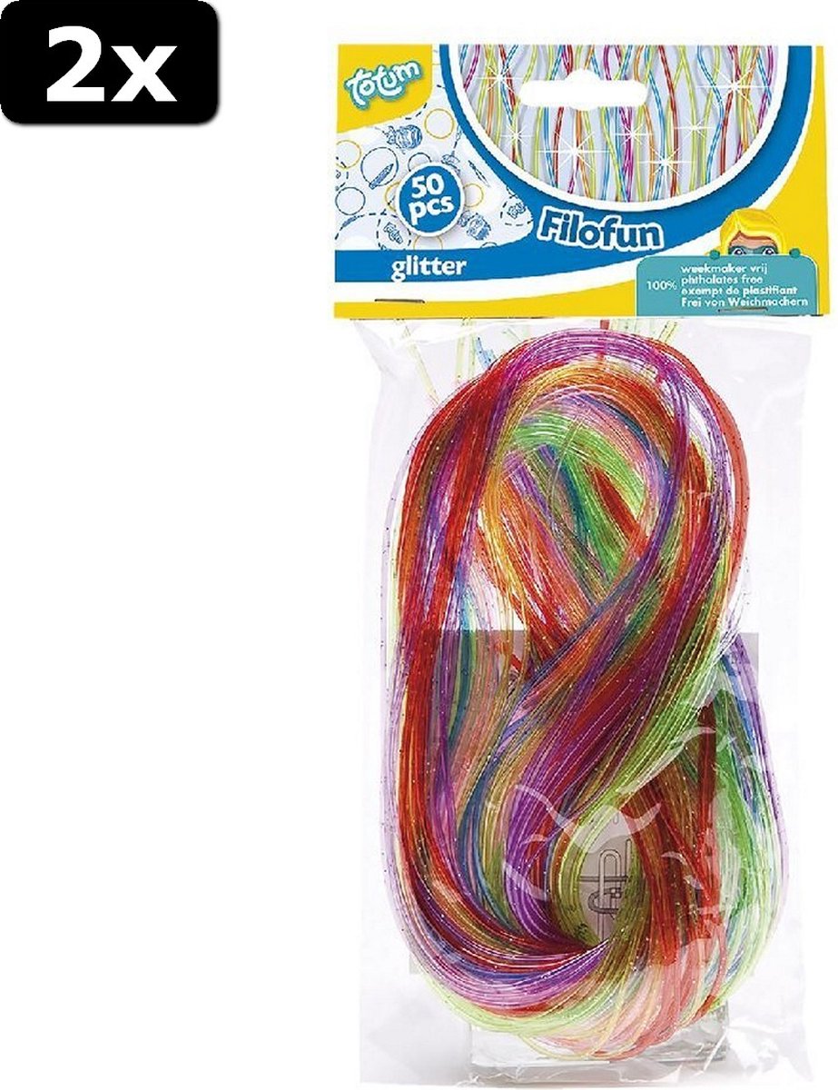 2x Totum Filofun Glitter 50 Draden 80 cm