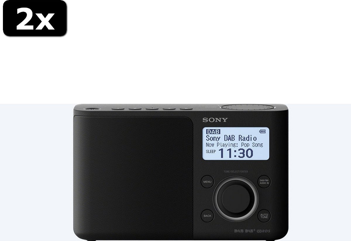2x Sony XDRS61D DAB draagbare radio Zwart
