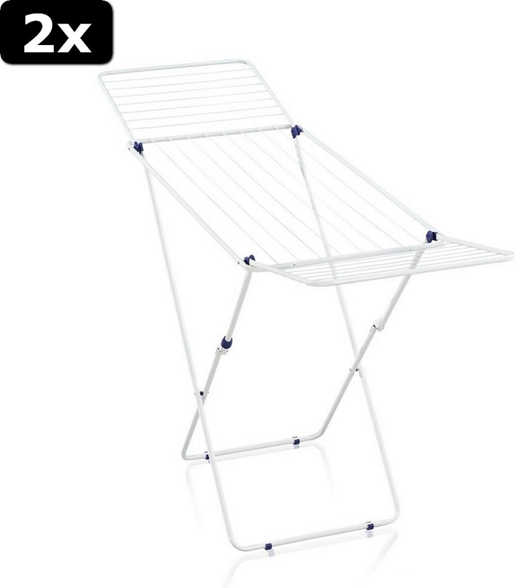 Goedkoopste 2x Leifheit 81539 Classic 200 Easy Droogrek Wit/Blauw