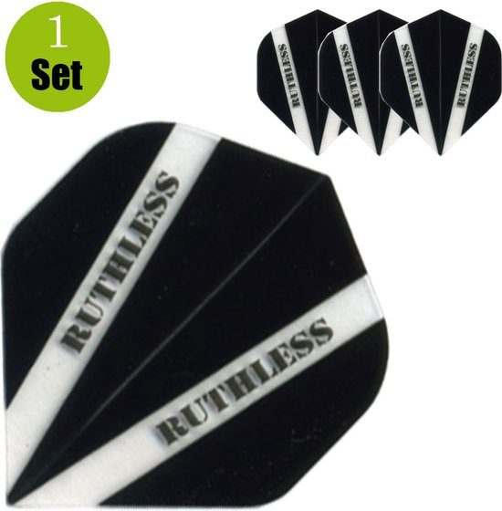 Ruthless V100 Dart Flights Zwart