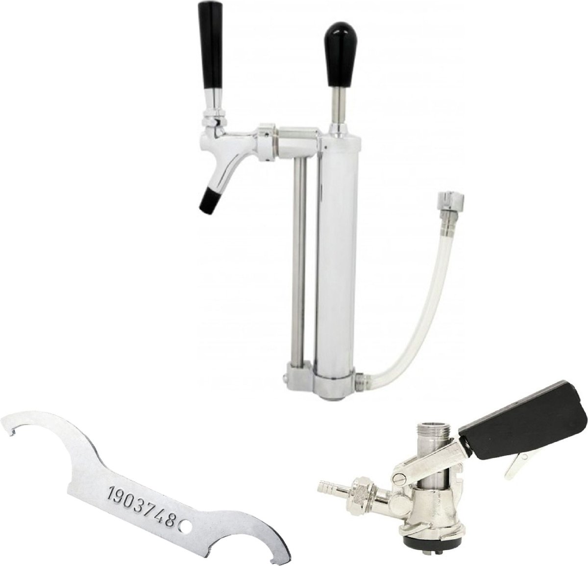 Sets met picknickpomp met zuigerkraan 5/8 Co2 uitlaat, Type A