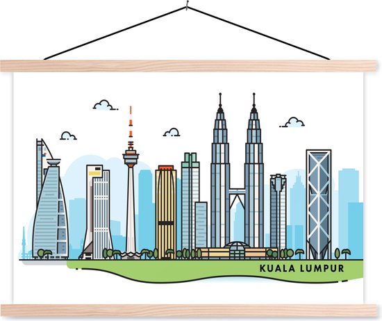 Kuala Lumpur - Affiche vintage de voyage sur toile