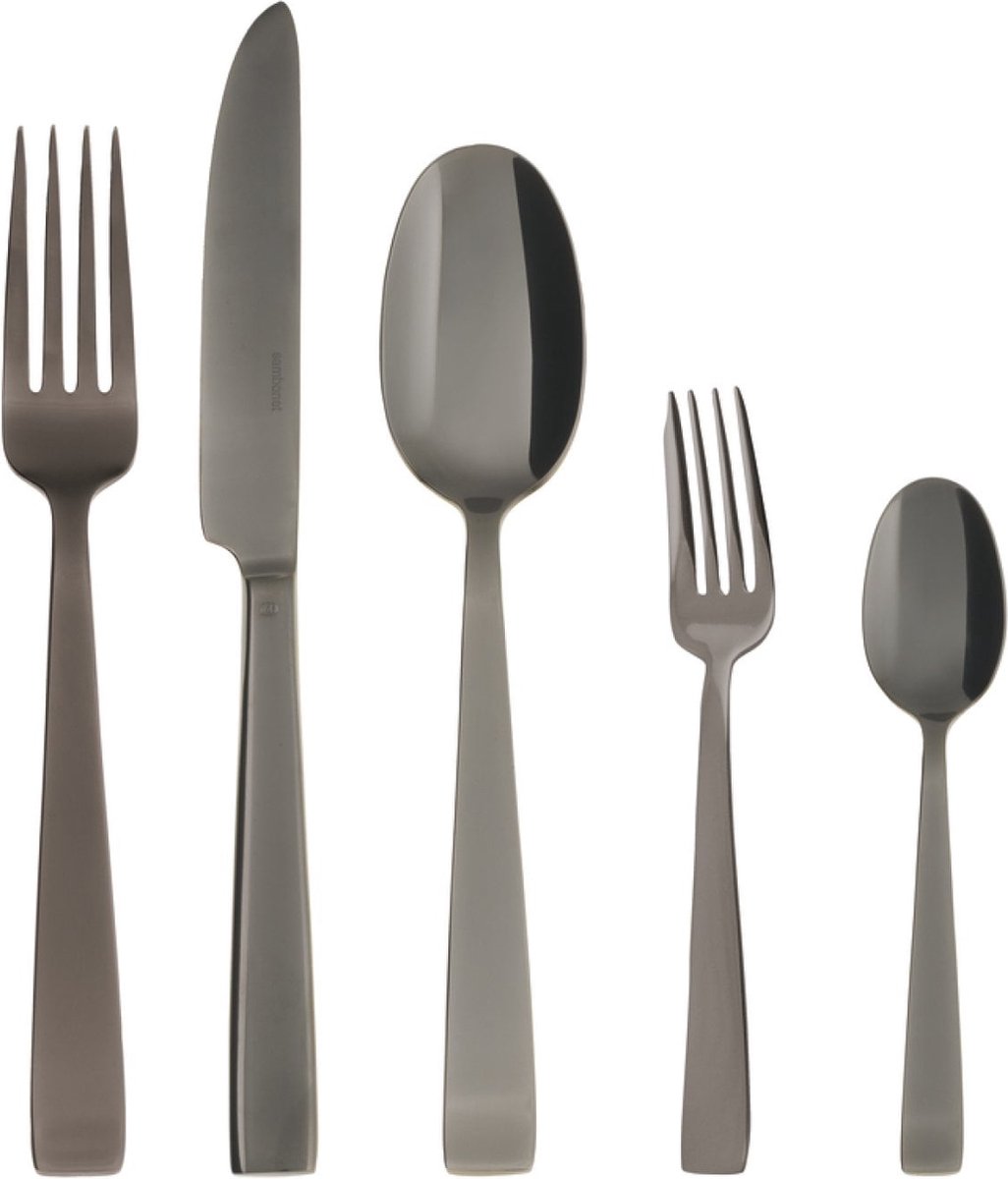 Sambonet Bestekset Flat - Zwart - 30 delig / 6 personen