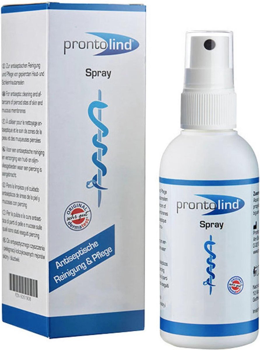 dosis Oxideren tot nu Prontolind Piercing Spray - 75ml - Piercing Aftercare - Piercing Nazorg -  Sterilon -... | bol.com