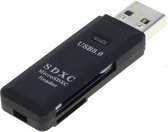 USB Cardreader met USB-A connector en 2 kaartsleuven - voor (Micro) SD/MMC/TF - USB3.0