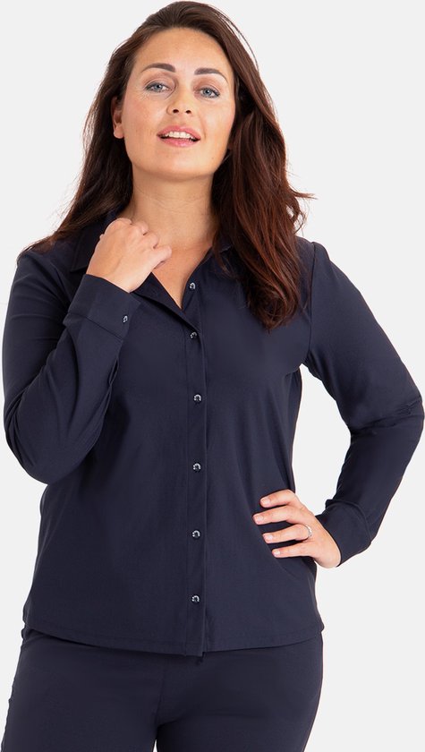 Chemisier bleu Je m'appelle - Femme - Tissu de voyage - Taille S - 2 tailles disponibles