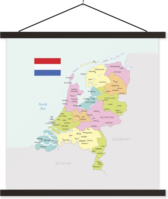 Posterhanger incl. Poster - Schoolplaat - - Nederland - Nederlandse vlag - | bol.com