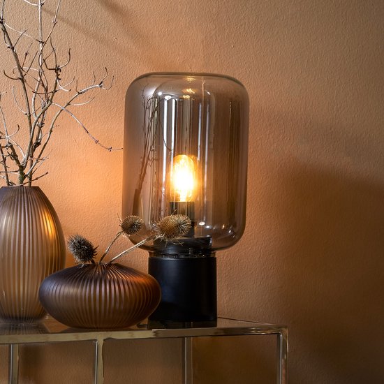toon Fokken Fysica Light & Living Tafellamp 'Arturan' 22cm, kleur Smoked/Grijs | bol.com