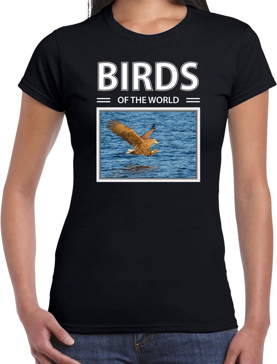Dieren foto t-shirt Zeearend - zwart - dames - birds of the world - cadeau shirt Zeearenden liefhebber M