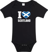 I love Scotland baby rompertje zwart jongens en meisjes - Kraamcadeau - Babykleding - Schotland landen romper 56