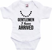 Gentlemen je suis arrivé body bébé texte blanc filles - Cadeau maternité - Vêtements de bébé 56 (1-2 mois)
