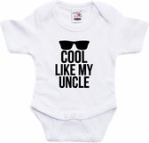 Cool like my uncle tekst baby rompertje wit jongens en meisjes - Cadeau oom rompertje - Babykleding 92