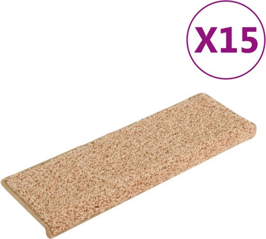 casa pura Shaggy trapmatten Barcelona bescherming voor traptreden | zachte hoogpolige | GUT-zegel | halfrond | afzonderlijk of als set | vele kleuren | 1 stuk | beige