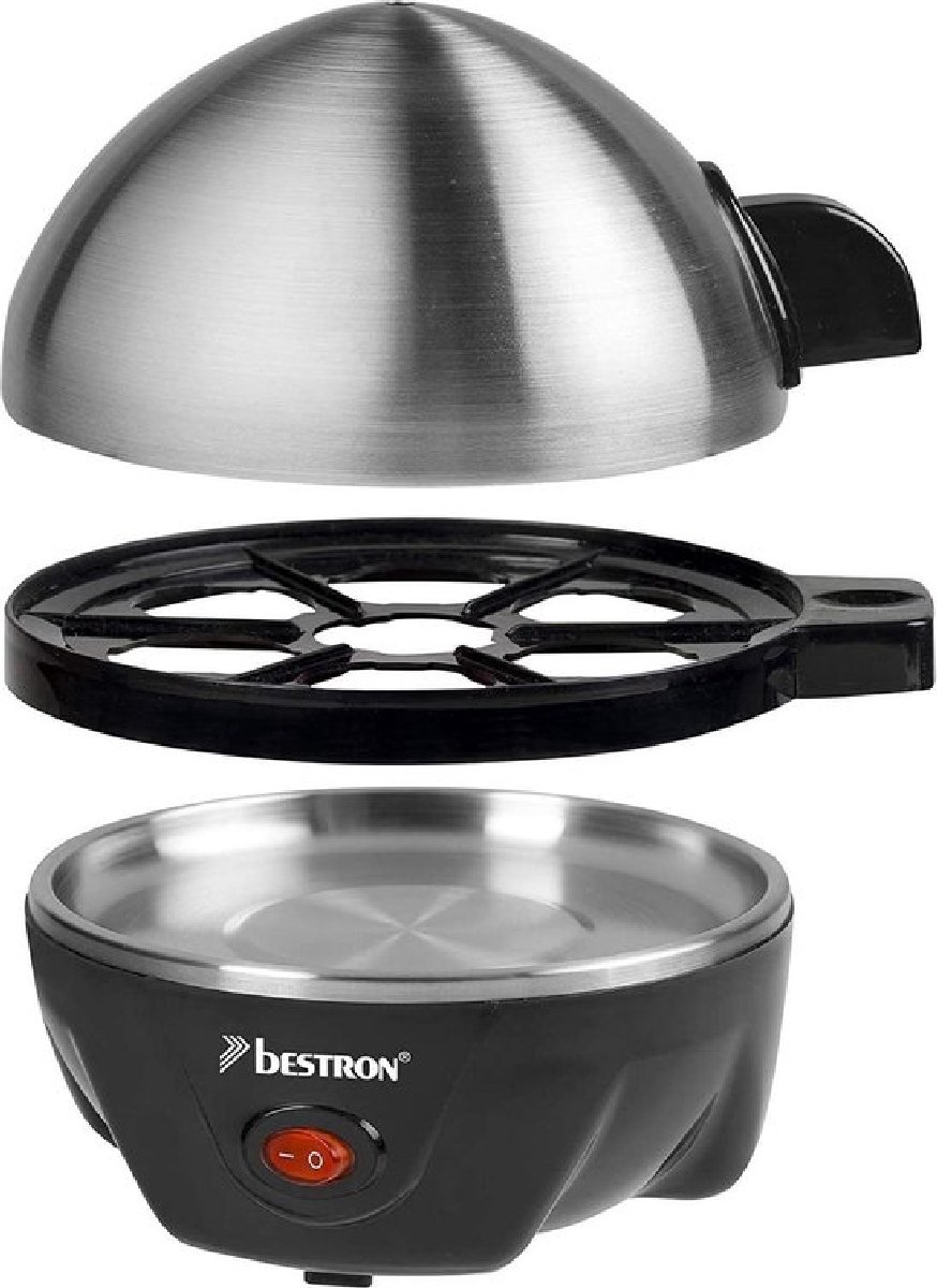 GOURMETmaxx Eierkoker voor 3 eieren, eierboiler met eierprikker in maatbeker, 3 hardheidsgraden voor je eierdopje, design eierkoker klein, vaatwasmachinebestendige onderdelen