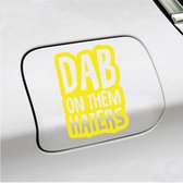 Bumpersticker - Dab On Them Haters - 10 X 14,5 - Geel