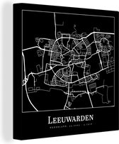 Canvas Schilderij Stadskaart - Leeuwarden - Kaart - Plattegrond - 50x50 cm - Wanddecoratie