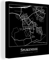 Canvas Schilderij Spijkenisse - Kaart - Stadskaart - Plattegrond - 50x50 cm - Wanddecoratie