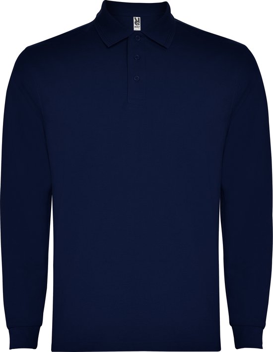 Donker Blauw Poloshirt Effen met lange mouwen Carpe merk Roly maat XXL