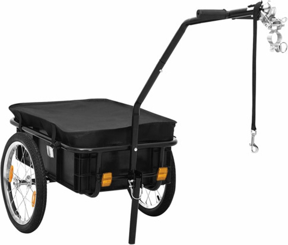 vidaXL - Fietstrailer/trekwagen - 155x60x83 - cm - staal - zwart
