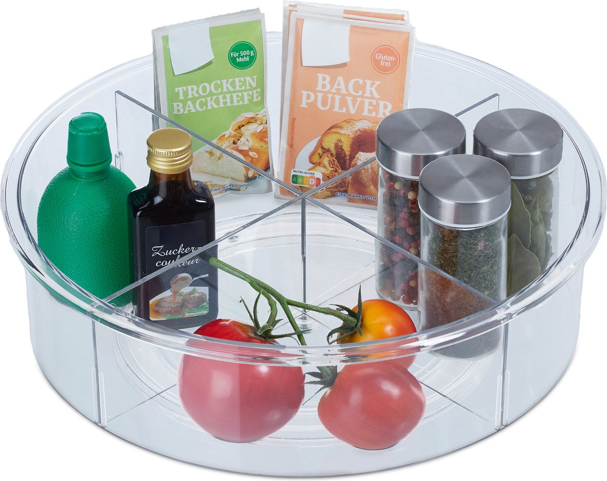 Relaxdays koelkast organizer - draaiplateau - Ø: 30 cm - ijskast