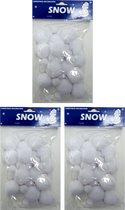 4x Sneeuwballen slingers 150 cm - Kerstslingers/sneeuwslingers - Sneeuwversiering/sneeuwdecoratie