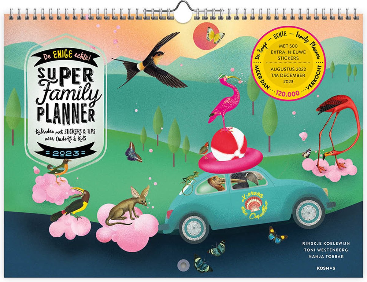 De Super Family Planner 2023 met meer dan 1.000 stickers.