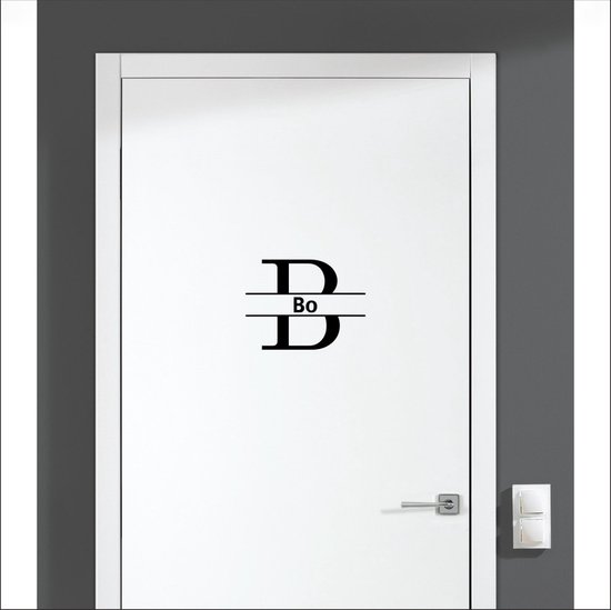 Sticker de porte avec nom - Bo - Zwart