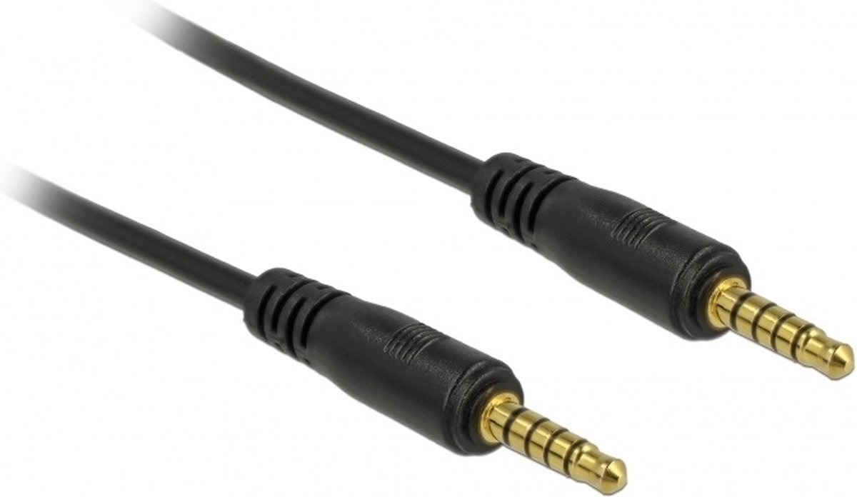 DeLOCK 3,5mm Jack 5-polig stereo audio kabel / zwart - 0,50 meter