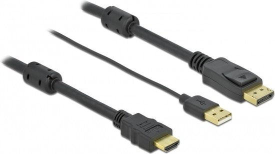Premium HDMI naar DisplayPort actieve kabel - HDMI 1.4 / DP 1.2 (4K 30Hz) -  voeding... | bol.com