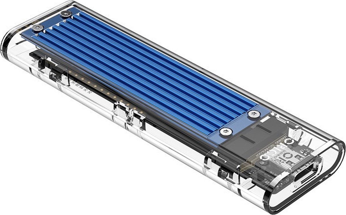 Orico NVMe M.2 SSD behuizing 10Gbps - Transparant - Blauw Aluminium