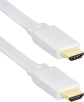 Platte HDMI kabel - versie 1.4 (4K 30Hz) / wit - 1,5 meter