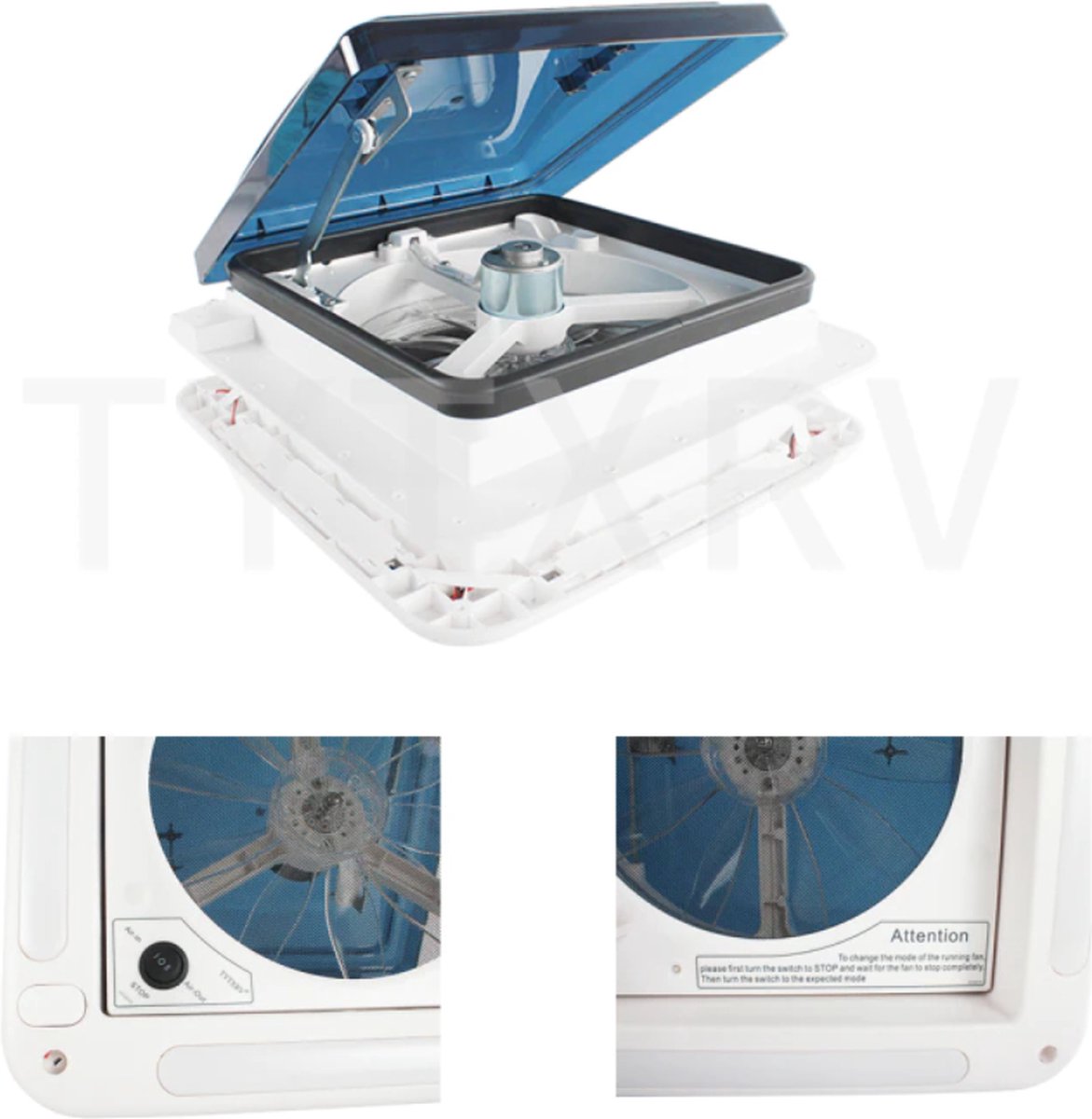 Vechline dakluikventilator Luxuoso transparante kap - Webwinkel en werkplaats voor camper accessoires
