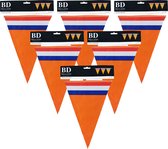 Bellatio Decorations - Oranje Holland vlaggenlijnen - 6x stuks van 10 meter - Oranje versiering slinger WK/ EK/ Koningsdag