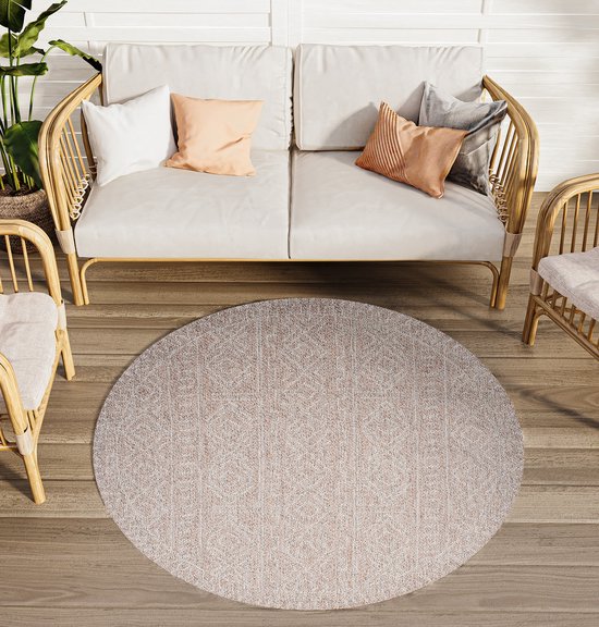 benuta PLUS Indoor of outdoor tapijt rond Artis rood ø 160 cm rond - outdoor tapijt voor balkon & tuin benuta PLUS Indoor of outdoor tapijt rond Artis rood ø 160 cm rond - outdoor tapijt voor balkon & tuin