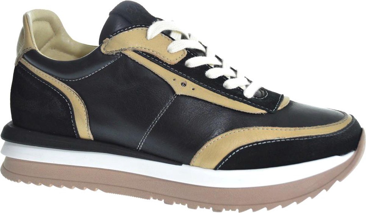 Aqa Shoes A8192 Dames Sneaker - Zwart Beige
