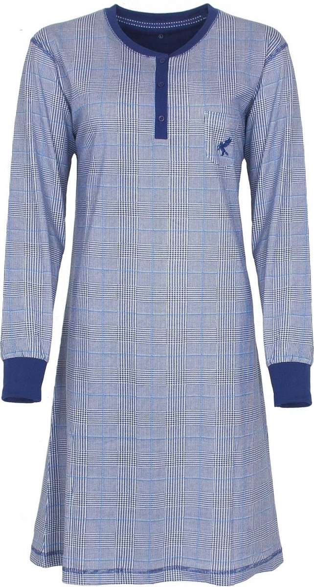 Tenderness Irresistible Dames Nachthemd - Polo Sluiting - Blauw