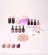 Pink Gellac - Starterset Premium Uncovered met 4 kleuren en LED lamp + Manicure Set