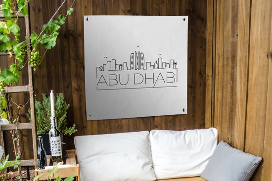 Skyline Abu Dhabi noir sur blanc 100x100 cm