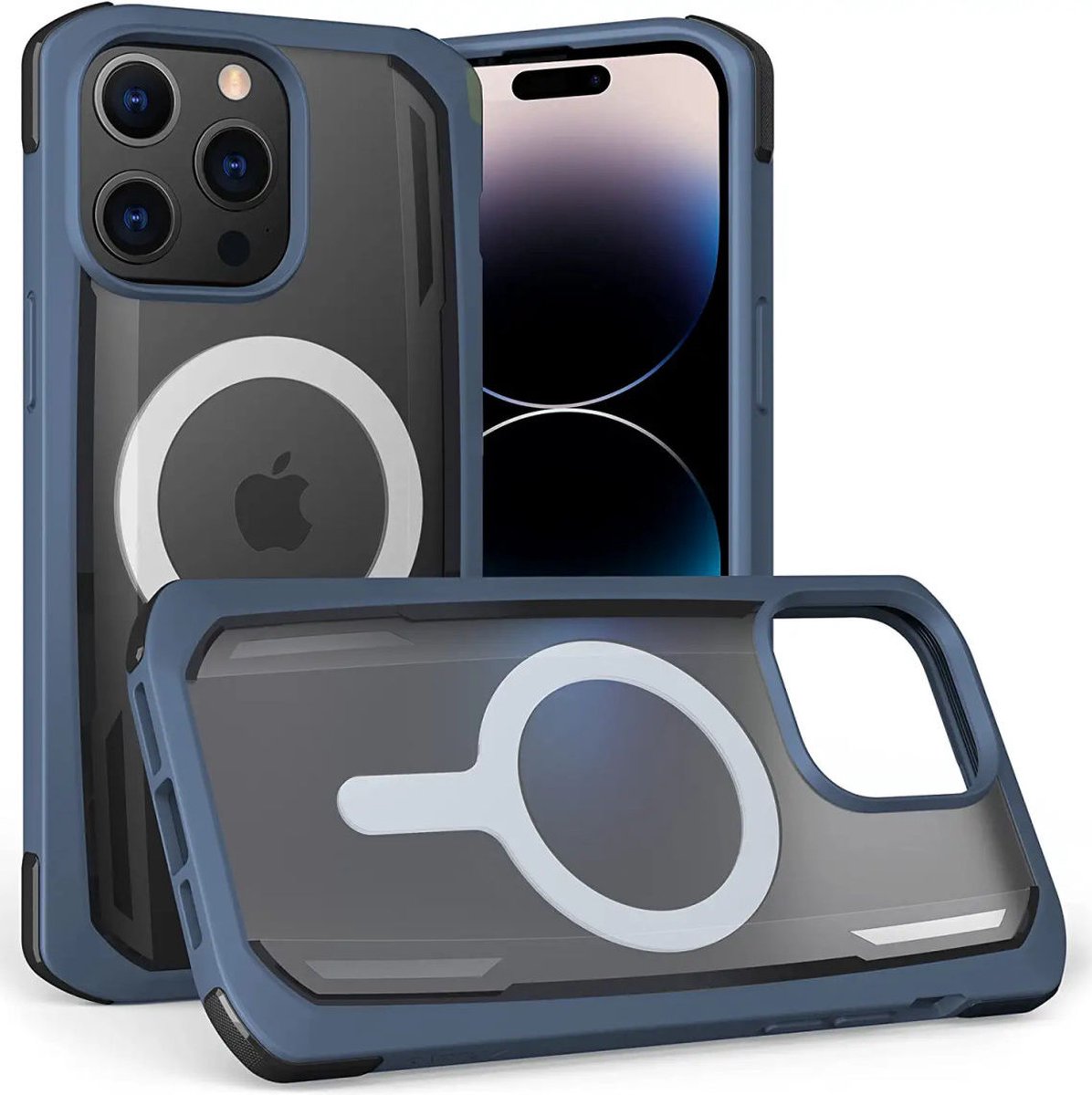 Raptic Secure MagSafe Apple iPhone 14 Pro Max Hoesje Duurzaam Blauw