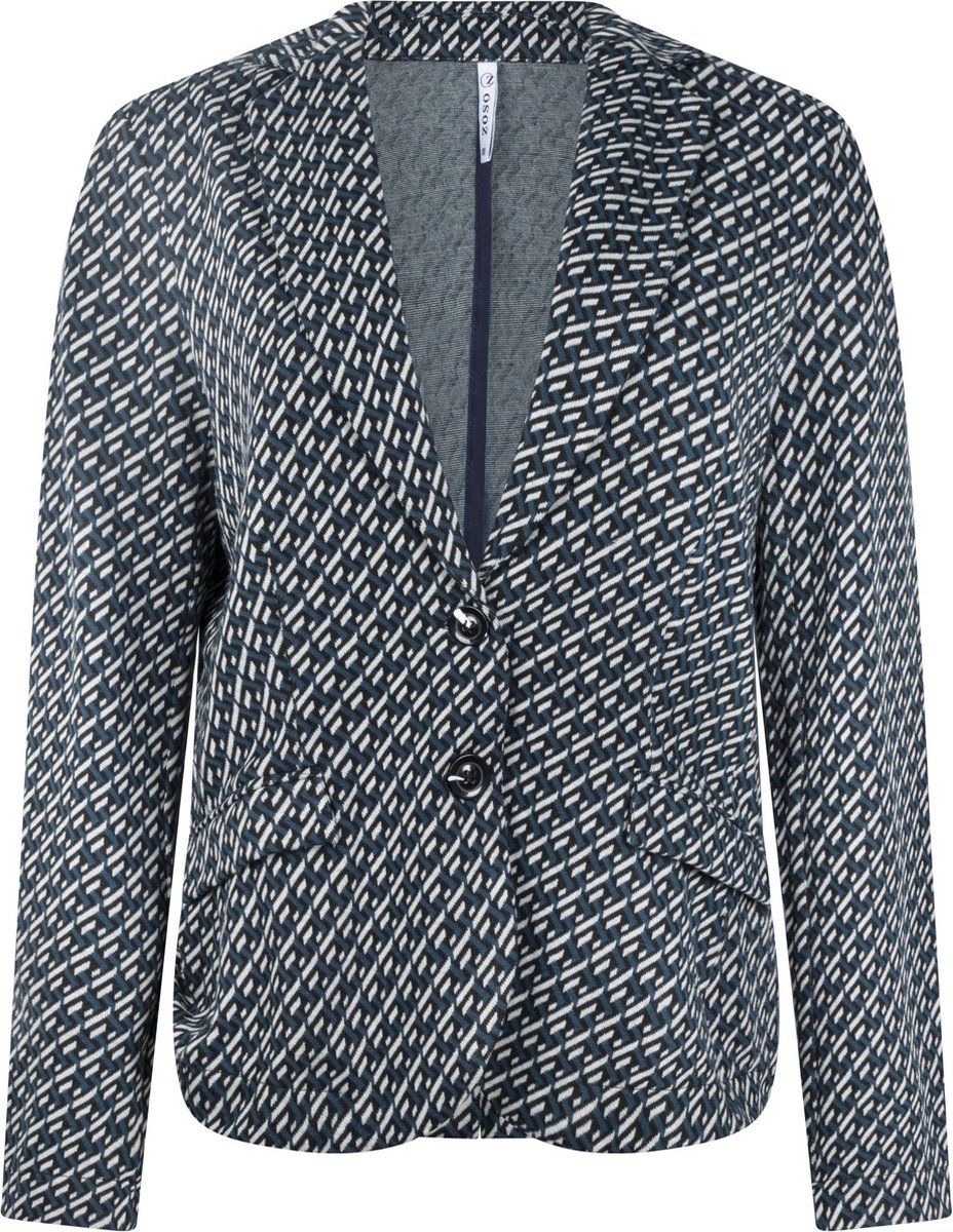 Zoso 224 Antonia Jaquard Blazer Petrol/Black