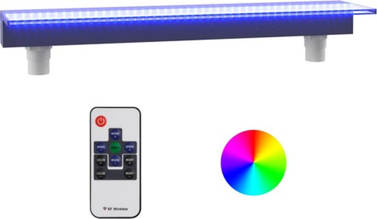 vidaXL - Watervaloverlaat - met - RGB - LED's - 90 - cm - acryl