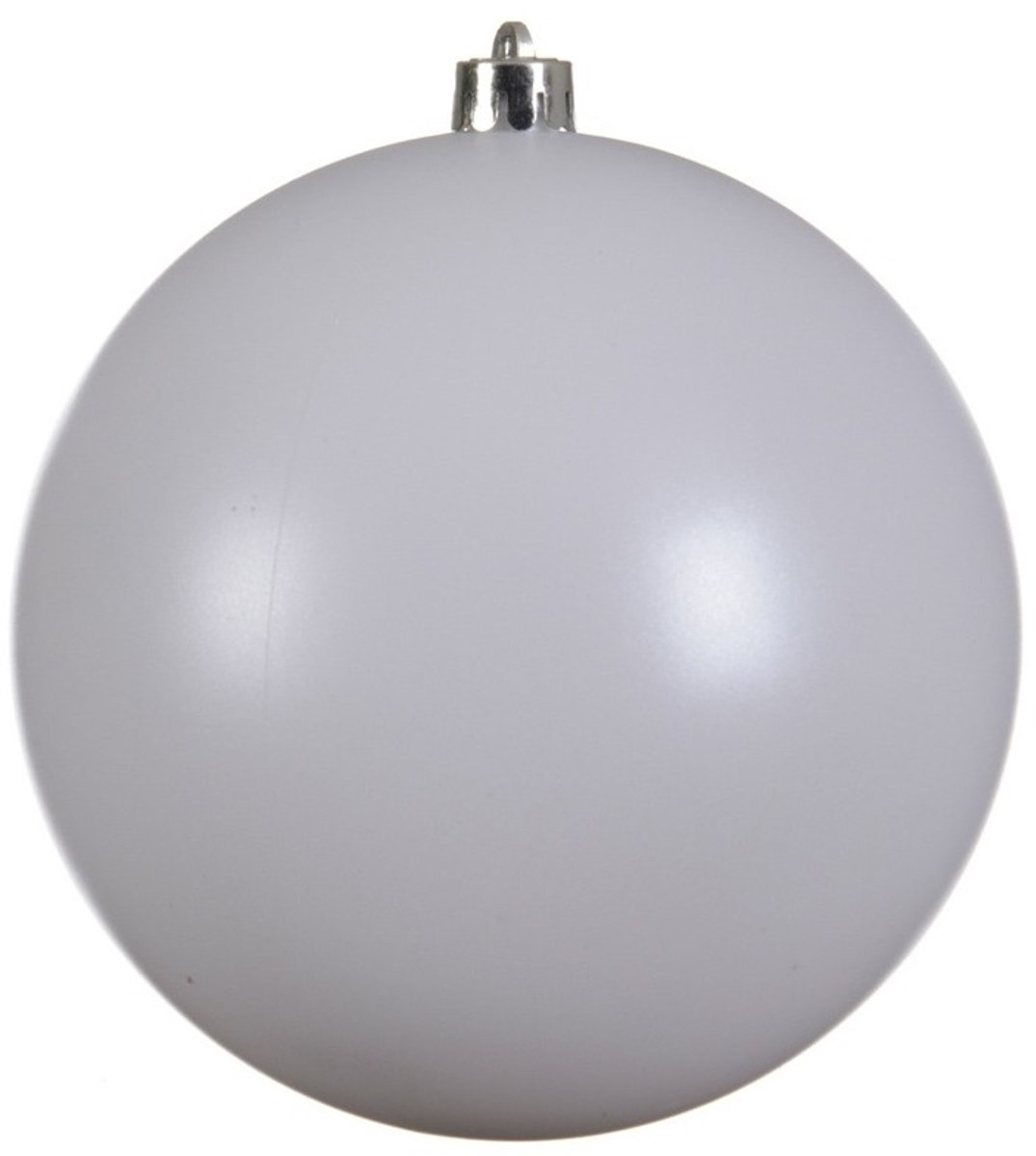 Decoris Kerstbal - 4x - wit - groot - kunststof - 14 cm - glans -