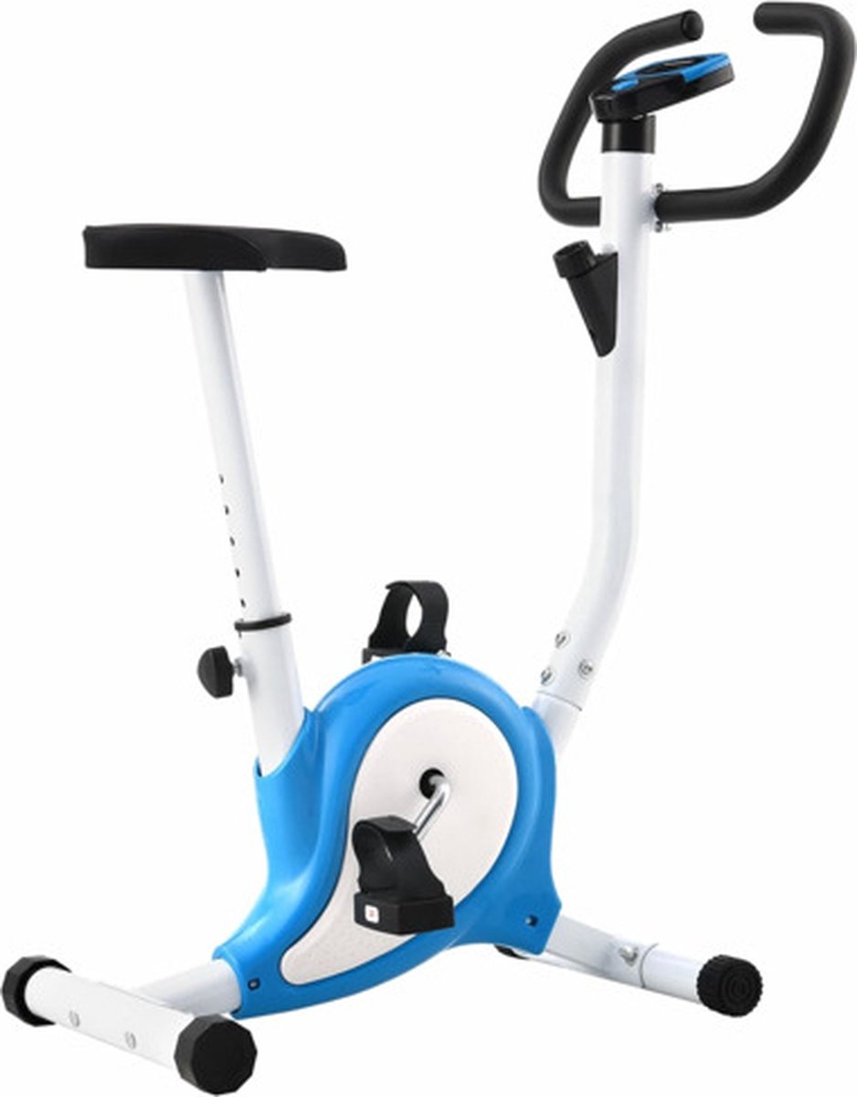 vidaXL - Hometrainer - met - bandweerstand - blauw