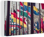 Canvas Schilderij Nationale vlaggen van verschillende landen - 60x40 cm - Wanddecoratie