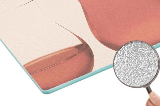 Planche à découper en Verres - 28x20 - Femme - Vin - Verre à vin - Vintage - Planches à découper en Glas