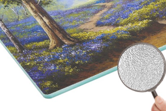 Planche à découper en Verres - 39x28 - Peinture - Nature - Forêt - Fleurs - Peinture à l'huile - Planches à découper en Glas