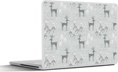 Laptop sticker - 15.6 inch - Patronen - Hert - Winter - 36x27,5cm - Laptopstickers - Laptop skin - Cover