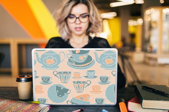 Sticker ordinateur portable - 15,6 pouces - Motifs - Vintage - Tasse - Thee