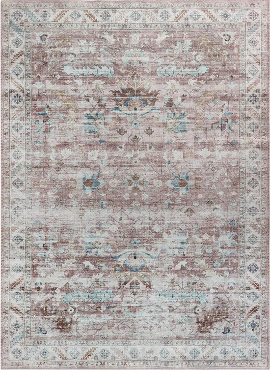 Vercai Rugs Vintage Collectie - Hoogpolig Vloerkleed - Machine Wasbaar - Chenille/ Polyester - Blush - 160x230 cm